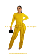 Load image into Gallery viewer, Women’s 2 Piece Long Sleeve Tassel Pants Set
