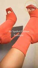 Load image into Gallery viewer, Open Toe Solid Color Peek A Boo Ankle Fashion Boots
