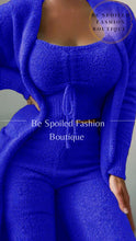Load image into Gallery viewer, Women Solid Color Plush Knitted 3 Piece Set
