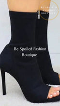 Load image into Gallery viewer, Open Toe Solid Color Peek A Boo Ankle Fashion Boots
