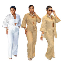 Load image into Gallery viewer, Women’s Three Piece Camisole Lace Pants Lace Set
