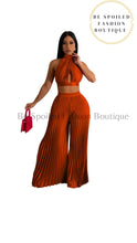 Load image into Gallery viewer, Two-Piece Crop Top Backless Wide Pants Show Stopper Set

