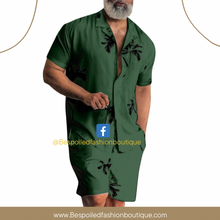 Load image into Gallery viewer, Men Palm Button Down Two-Piece Short Set
