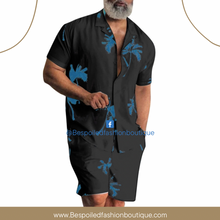 Load image into Gallery viewer, Men Palm Button Down Two-Piece Short Set
