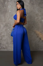 Load image into Gallery viewer, Crossover Crop Top Pants Set
