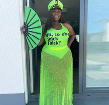 Load image into Gallery viewer, Oh She Thick Thick Bodysuit w/ Mesh Skirt Two-Piece Set

