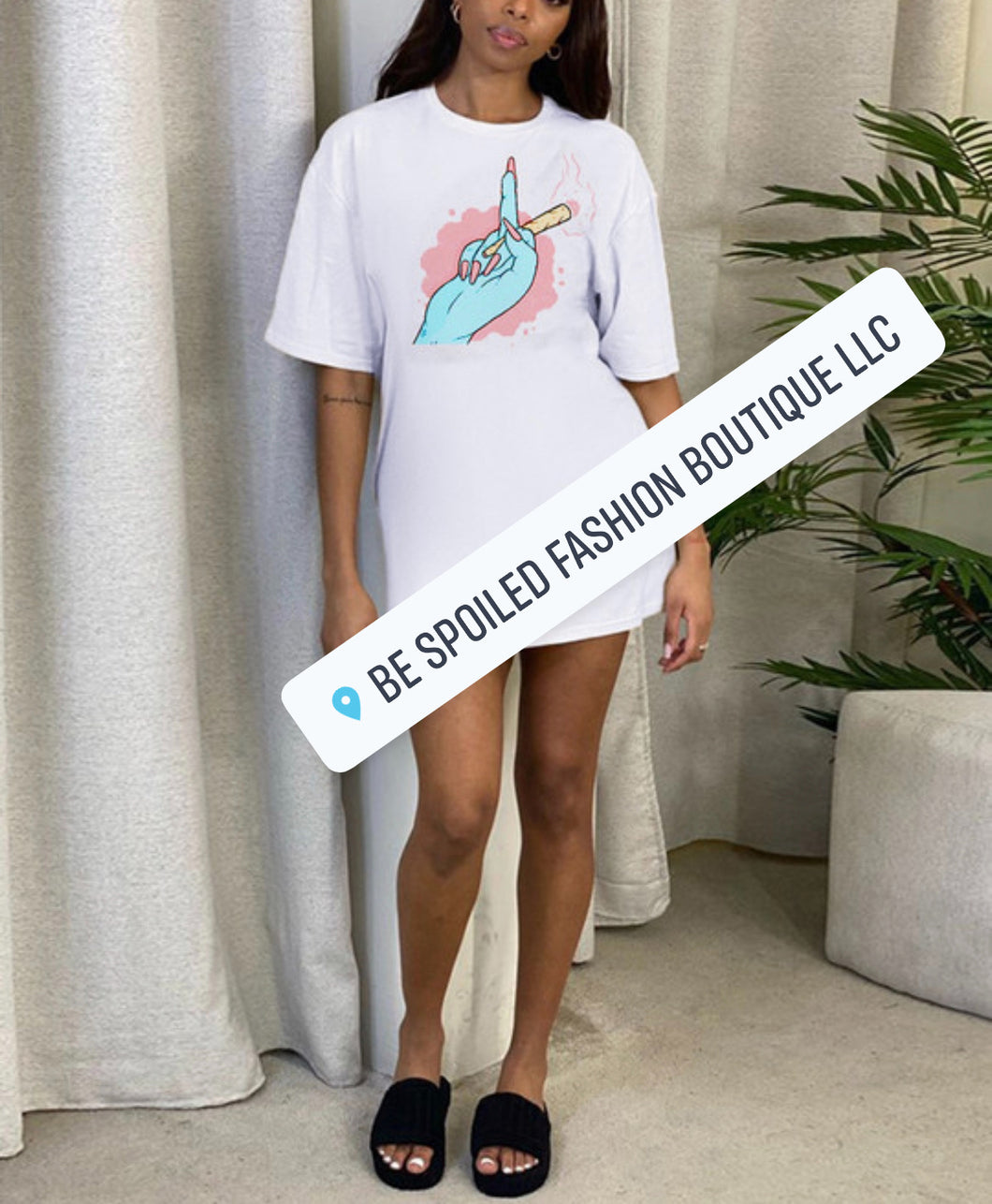 Finger Up T-Shirt Dress